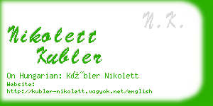 nikolett kubler business card
